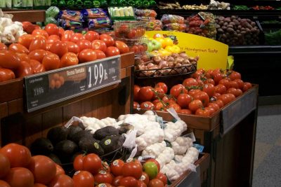 vegetables in grocery store