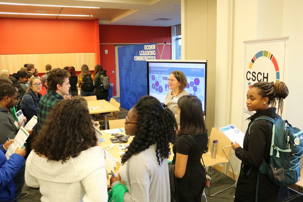 Sandra Chafouleas with UConnn students at Research Connections