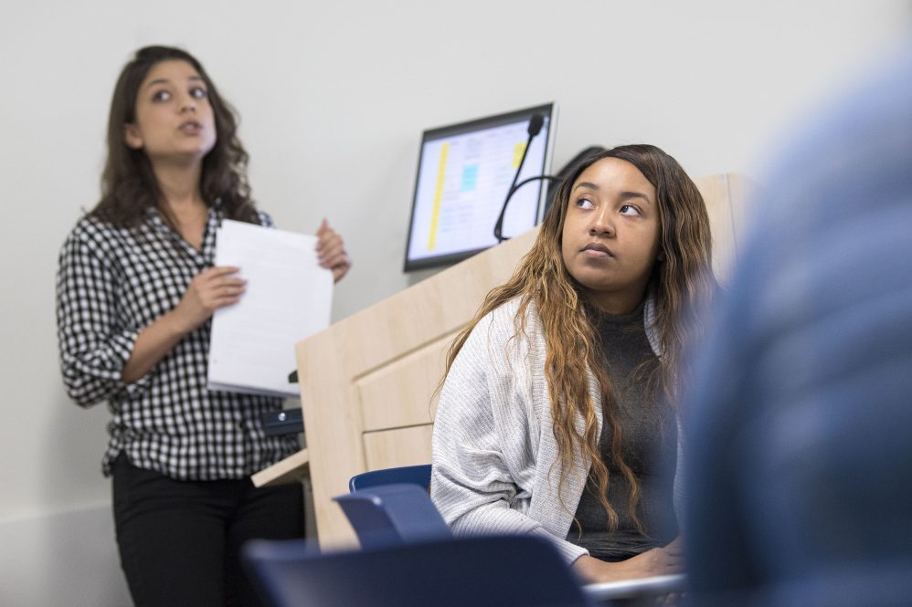 Students at the UConn School of Social Work. (Sean Flynn/UConn Photo) 