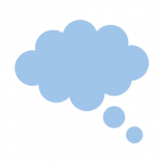 Blue thought bubble icon