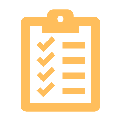 Orange clipboard icon