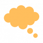Orange thought bubble icon