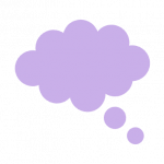 Purple thought bubble icon